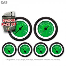 Gauge Face Set - SAE Ghost Flame Green - Part Number: GARFE84