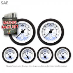 Gauge Face Set - SAE Tribal White - Part Number: GARFE89
