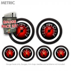 Gauge Face Set - Metric Pulsar Red - Part Number: GARFM100