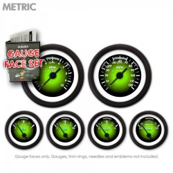 Gauge Face Set - Metric Pulsar Green - Part Number: GARFM102