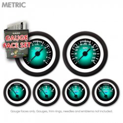 Gauge Face Set - Metric Pulsar Aqua - Part Number: GARFM103