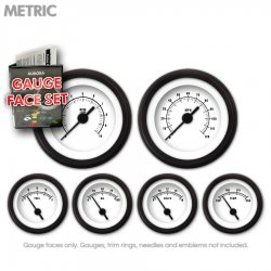 Gauge Face Set - Metric Muscle White - Part Number: GARFM108