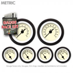 Gauge Face Set - Metric Muscle Tan - Part Number: GARFM109