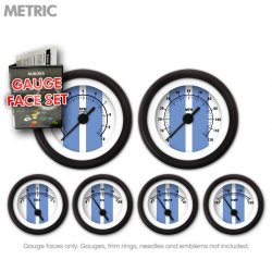 Gauge Face Set - Metric Cobra White - Part Number: GARFM121