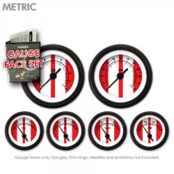 Gauge Face Set - Metric Cobra Red - Part Number: GARFM122