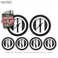 Gauge Face Set - Metric Cobra Black - Part Number: GARFM123