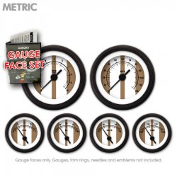 Gauge Face Set - Metric Cobra Brown - Part Number: GARFM125