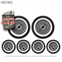 Gauge Face Set - Metric DECO XT Grey - Part Number: GARFM13