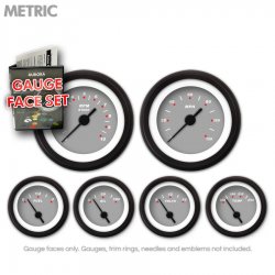 Gauge Face Set - Metric Modern Rodder Grey - Part Number: GARFM17