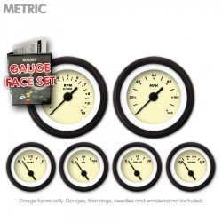 Gauge Face Set - Metric Modern Rodder Tan - Part Number: GARFM19