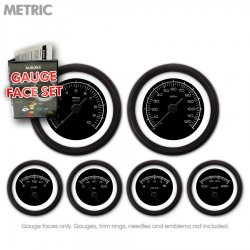 Gauge Face Set - Metric Competition Black - Part Number: GARFM27