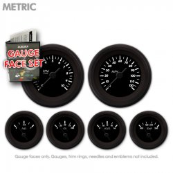 Gauge Face Set - Metric Marker Black - Part Number: GARFM33