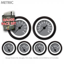 Gauge Face Set - Metric Marker Gray - Part Number: GARFM34