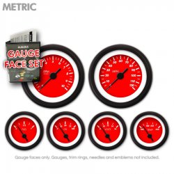 Gauge Face Set - Metric Marker Red - Part Number: GARFM35