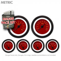 Gauge Face Set - Metric Omega Red - Part Number: GARFM42