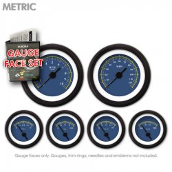 Gauge Face Set - Metric Omega Blue - Part Number: GARFM44