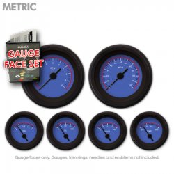 Gauge Face Set - Metric VX Blue - Part Number: GARFM46