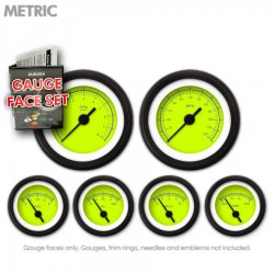 Gauge Face Set - Metric VX Green - Part Number: GARFM47