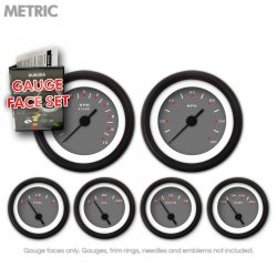 Gauge Face Set - Metric Pegged Dark Gray - Part Number: GARFM52
