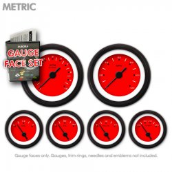 Gauge Face Set - Metric Pegged Red - Part Number: GARFM56