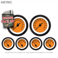 Gauge Face Set - Metric Rider Orange - Part Number: GARFM60