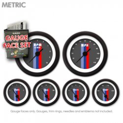 Gauge Face Set - Metric Vintage Autobahn Dark Gray - Part Number: GARFM63