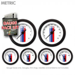 Gauge Face Set - Metric Vintage Autobahn White - Part Number: GARFM64