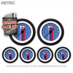Gauge Face Set - Metric Vintage Autobahn Blue - Part Number: GARFM66
