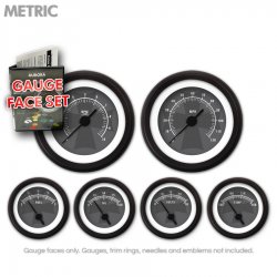 Gauge Face Set - Metric Iron Cross Gray - Part Number: GARFM76