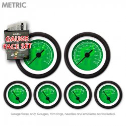 Gauge Face Set - Metric Ghost Flame Green - Part Number: GARFM84