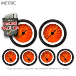 Gauge Face Set - Metric Ghost Flame Red - Part Number: GARFM85