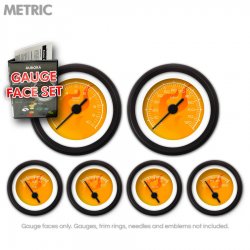 Gauge Face Set - Metric Ghost Flame Orange - Part Number: GARFM87