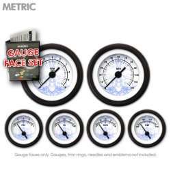 Gauge Face Set - Metric Tribal White - Part Number: GARFM89