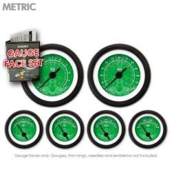 Gauge Face Set - Metric Tribal Green - Part Number: GARFM90