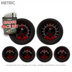 Gauge Face Set - Metric Tribal Black - Part Number: GARFM92