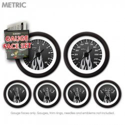 Gauge Face Set - Metric Carbon Fiber Gray Flame - Part Number: GARFM94