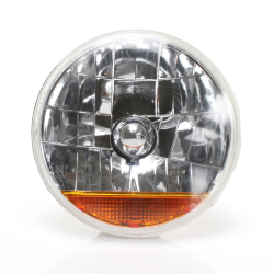 Snake-eye 7" Inch Halogen Lens Assembly with Amber Turn Signal ~ Pair - Part Number: AUTLENA3A