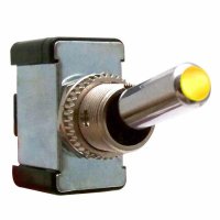 All Metal Toggle Switch With LED - Yellow 20a/12v