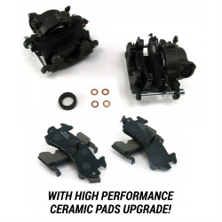 Raw GM Iron Single Piston Calipers w/ Ceramic Pads - Pair G Body 78-88 - Part Number: HEX7AD27