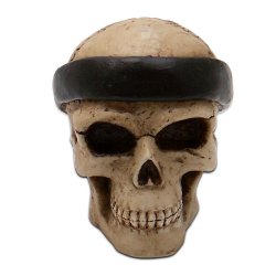 Slick Skull with Bandana Custom Shift Knob and Topper - Part Number: ASCSN06003