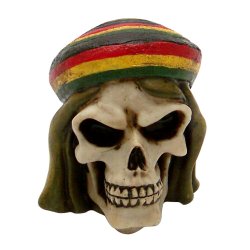 Rasta Man Skull Custom Shift Knob - Part Number: ASCSN06011