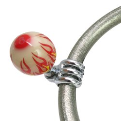 Ivory Flame 8 Ball Suicide Brody Knob Opaque - Part Number: ASCBN11004