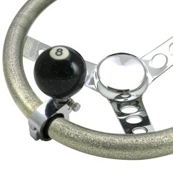 Black 8 Ball Adjustable Suicide Brody Knob Translucent with Metal Flake - Part Number: ASCBA03018