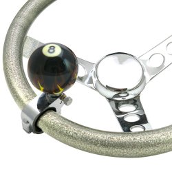 Black Flame 8 Ball Adjustable Suicide Brody Knob Opaque - Part Number: ASCBA11003