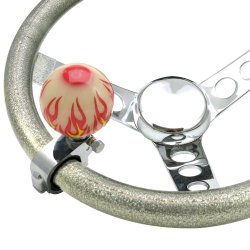 Ivory Flame 8 Ball Adjustable Suicide Brody Knob Opaque - Part Number: ASCBA11004