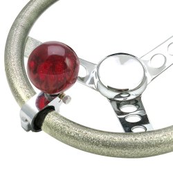 Red Flame Adjustable Suicide Shift Knob Translucent with Metal Flake - Part Number: ASCBA11006