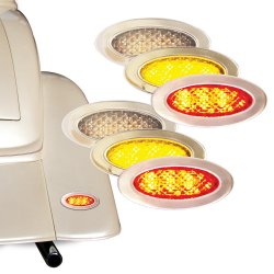 Billet Tri-Color LED Light With 2 Lens (pair) - Part Number: KICBWTLIGHT