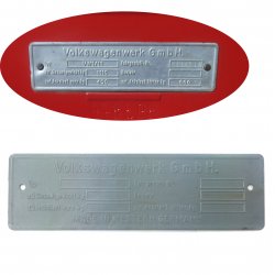 1949 - 1964 VW Volkswagen Early Metal VIN Name Plate fits Ghia Bug Bus Beetle - Part Number: VPAVWVIN
