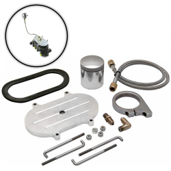 Billet Remote Brake Reservoir Kit with Tank for Corvette Master Cylinder - Part Number: HEXMCRK3