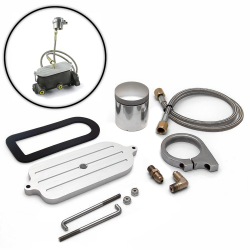 Billet Remote Brake Reservoir Kit with Tank for Big Ford Master Cylinder - Part Number: HEXMCRK2